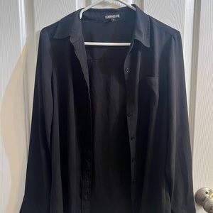 Express women’s long sleeved sheer collared shirt